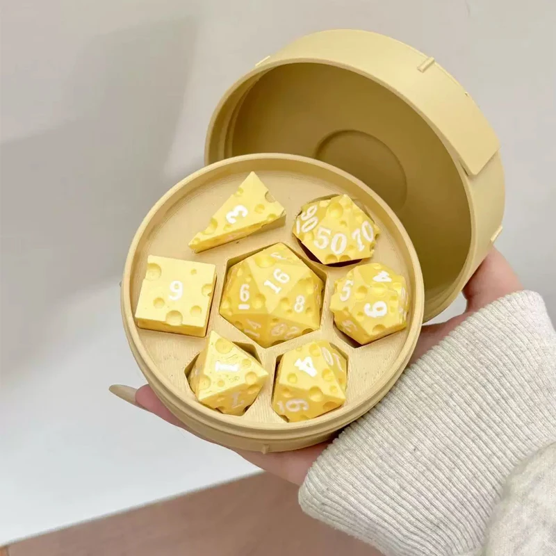 Board Game Digital - Creative Irregular Cheese Dice With Box,