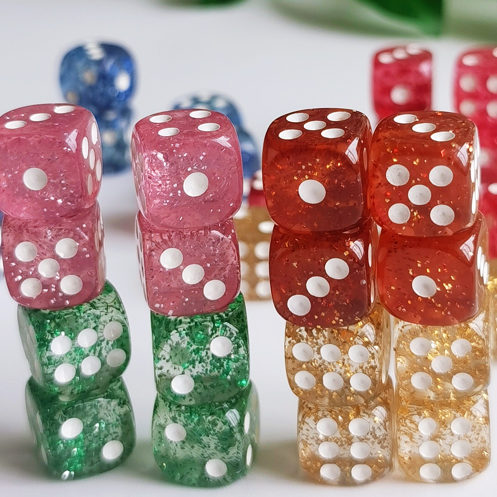 Set of 10pcs Glitter Dice Roll - Board Game Digital 评论和价格
