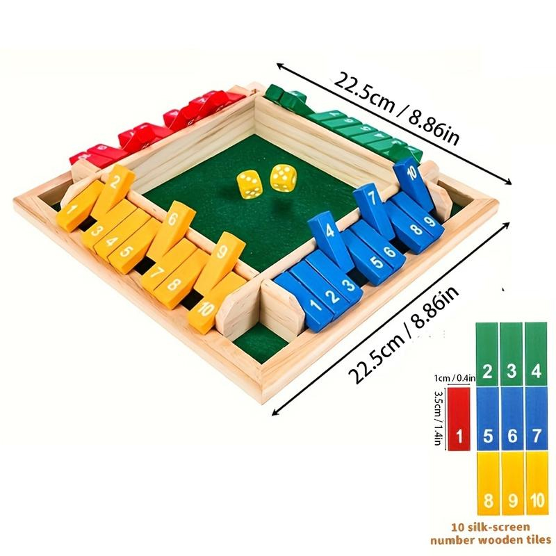 Box Game Wooden Dice Four-Side - Board Game Flip 7 评论和价格