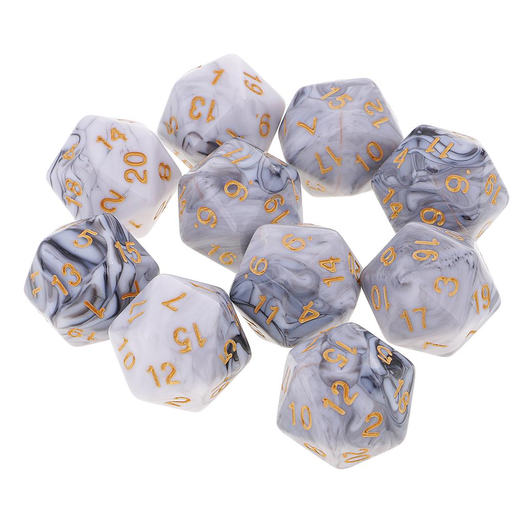 10pcs Polyhedral 20 Sided Dice - Board Game Digital 评论和价格