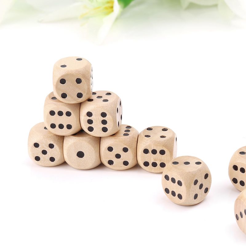 10Pcs Wooden 6 Sided D6 Faces  - Board Game Digital 评论和价格